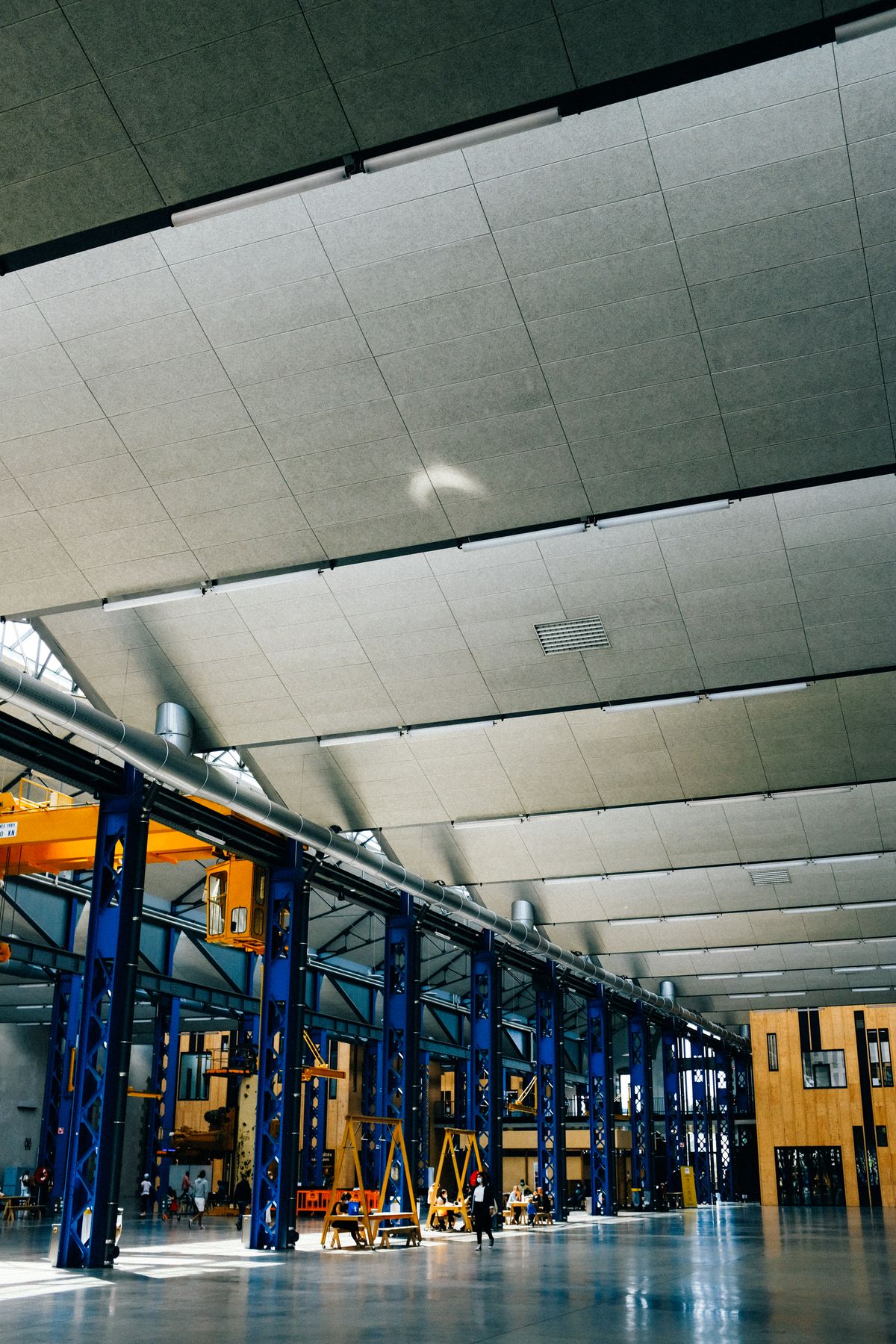 Heavy workshop with overhead crane